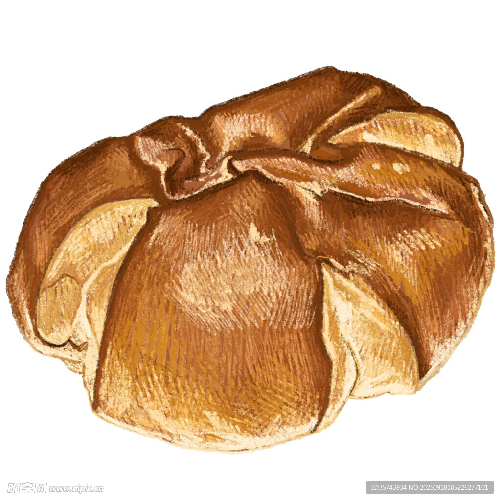 美味褶皱面包特写