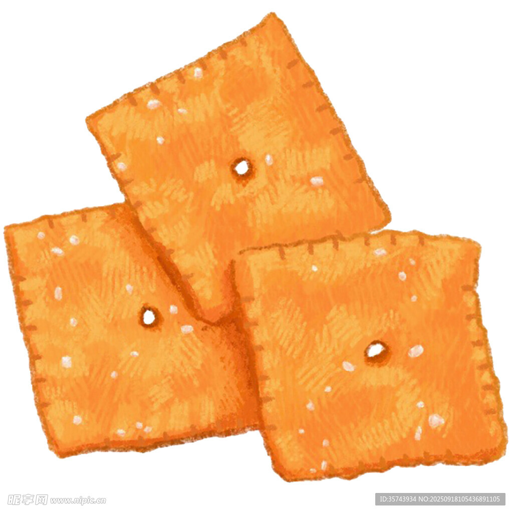 美味方形芝麻饼干