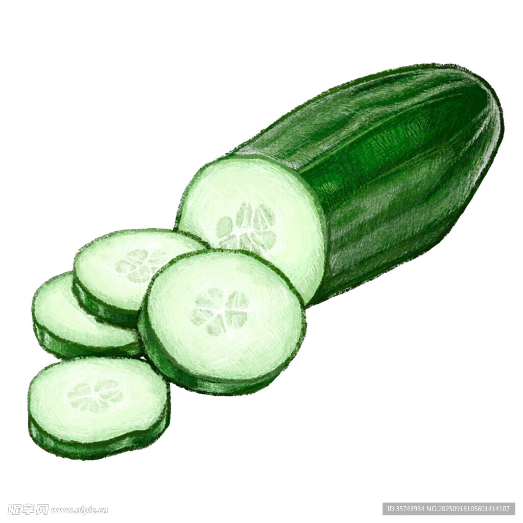 新鲜黄瓜切片图