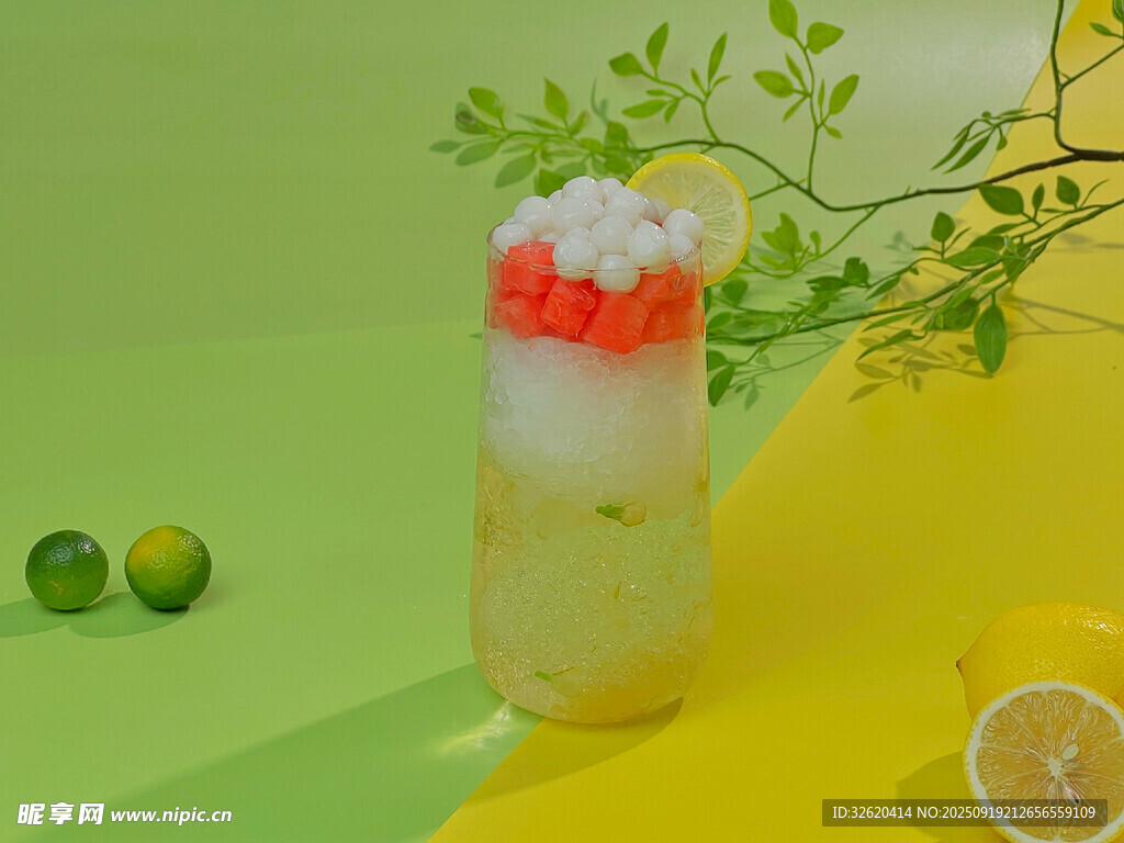 清新柠檬气泡饮
