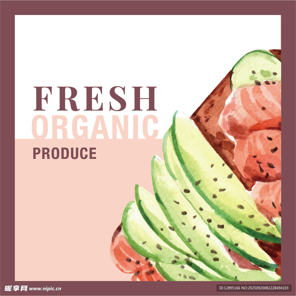 新鲜有机牛油果与三文鱼