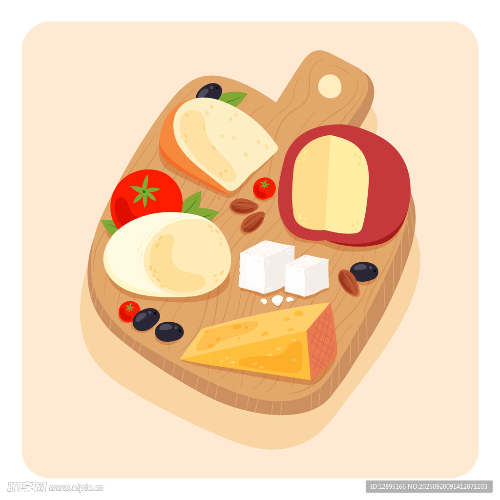 美味多样的奶酪拼盘