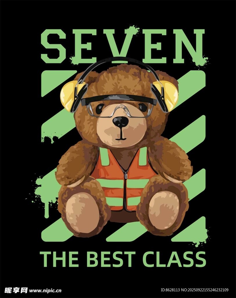 卡通小熊印花图案设计