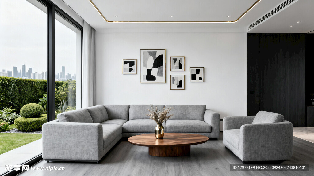 现代简约风客厅室内景致