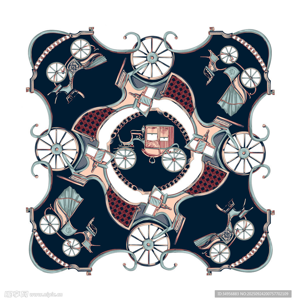 复古风几何花卉图案设计