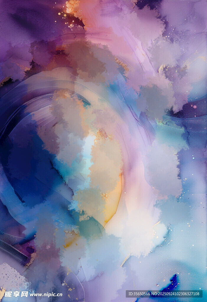 梦幻抽象水彩艺术画面