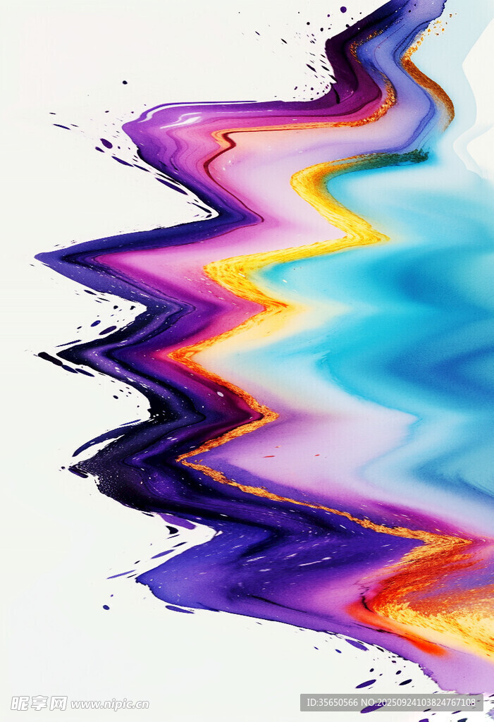 绚丽多彩抽象墨水纹理图