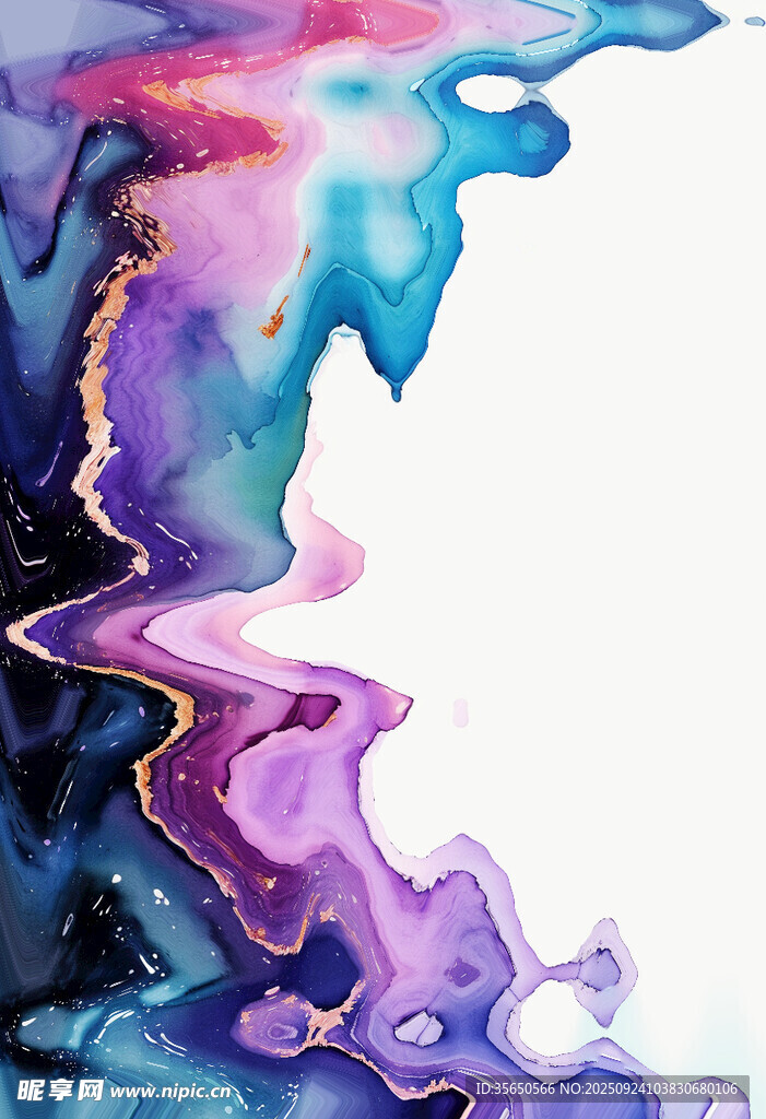 梦幻多彩流体艺术图案