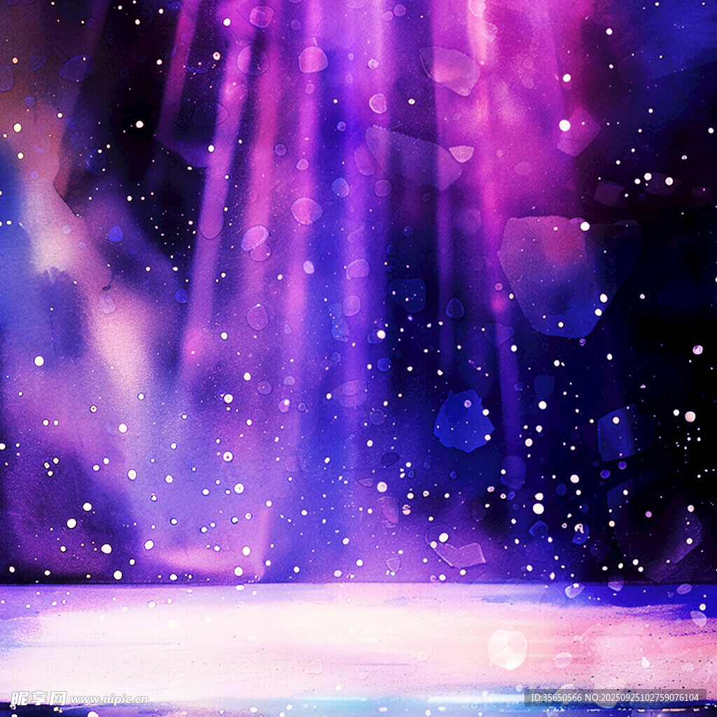 梦幻紫色星空舞台背景