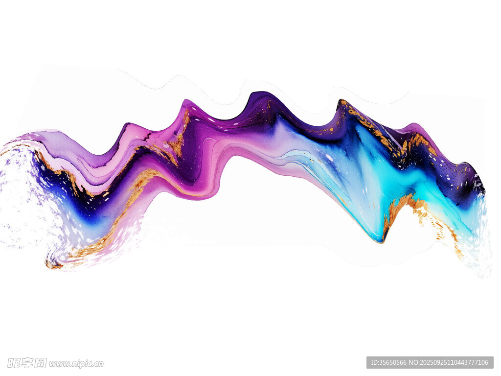 彩色流体波浪艺术画面