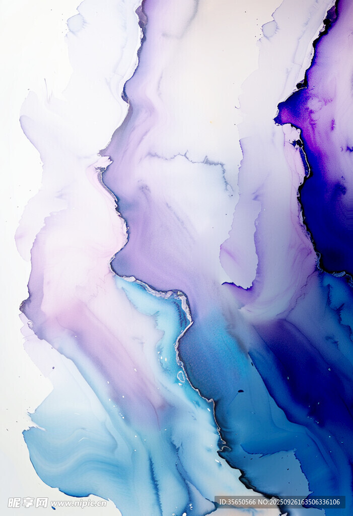 梦幻蓝紫色水墨抽象纹理