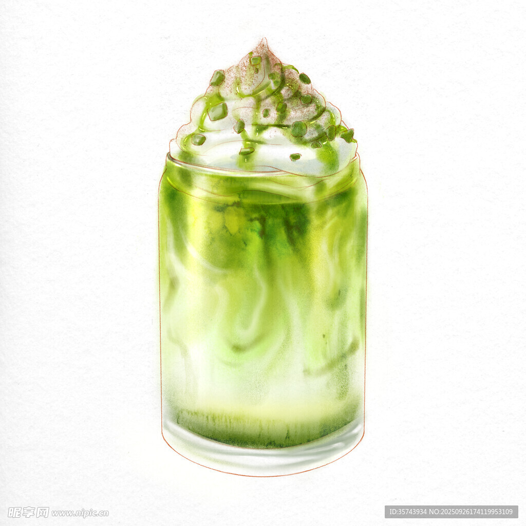 绿色梦幻玻璃容器中的液体