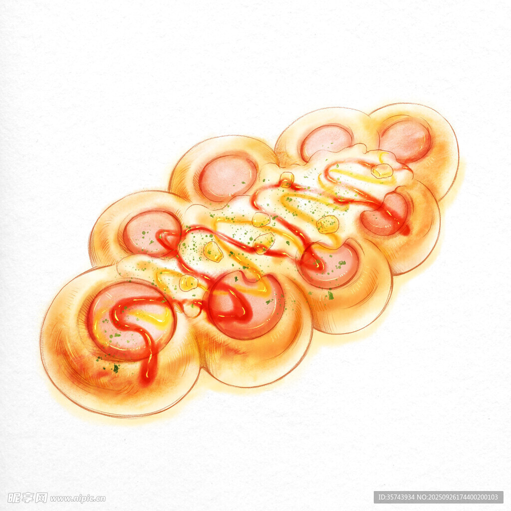 美味香肠面包卷