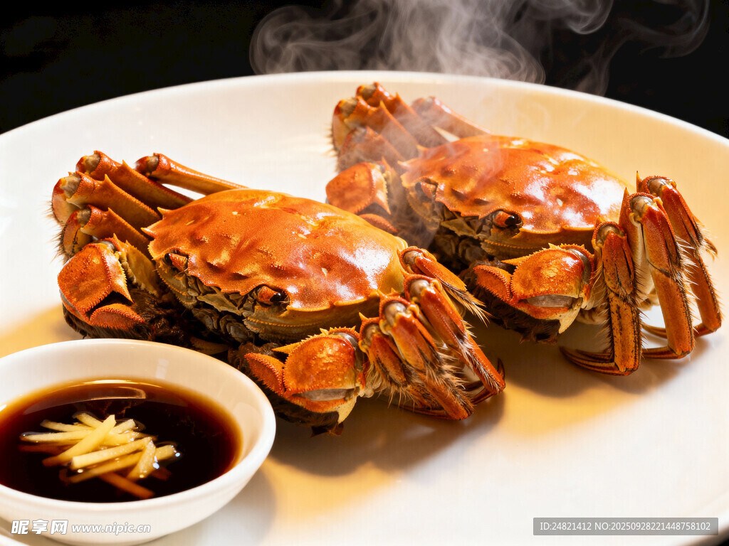 清蒸大闸蟹配蘸料