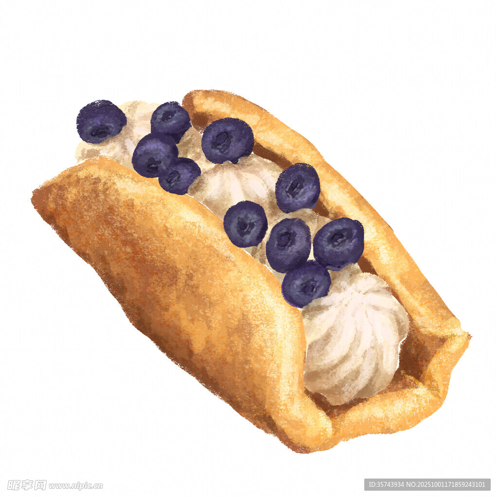 蓝莓奶油馅点心