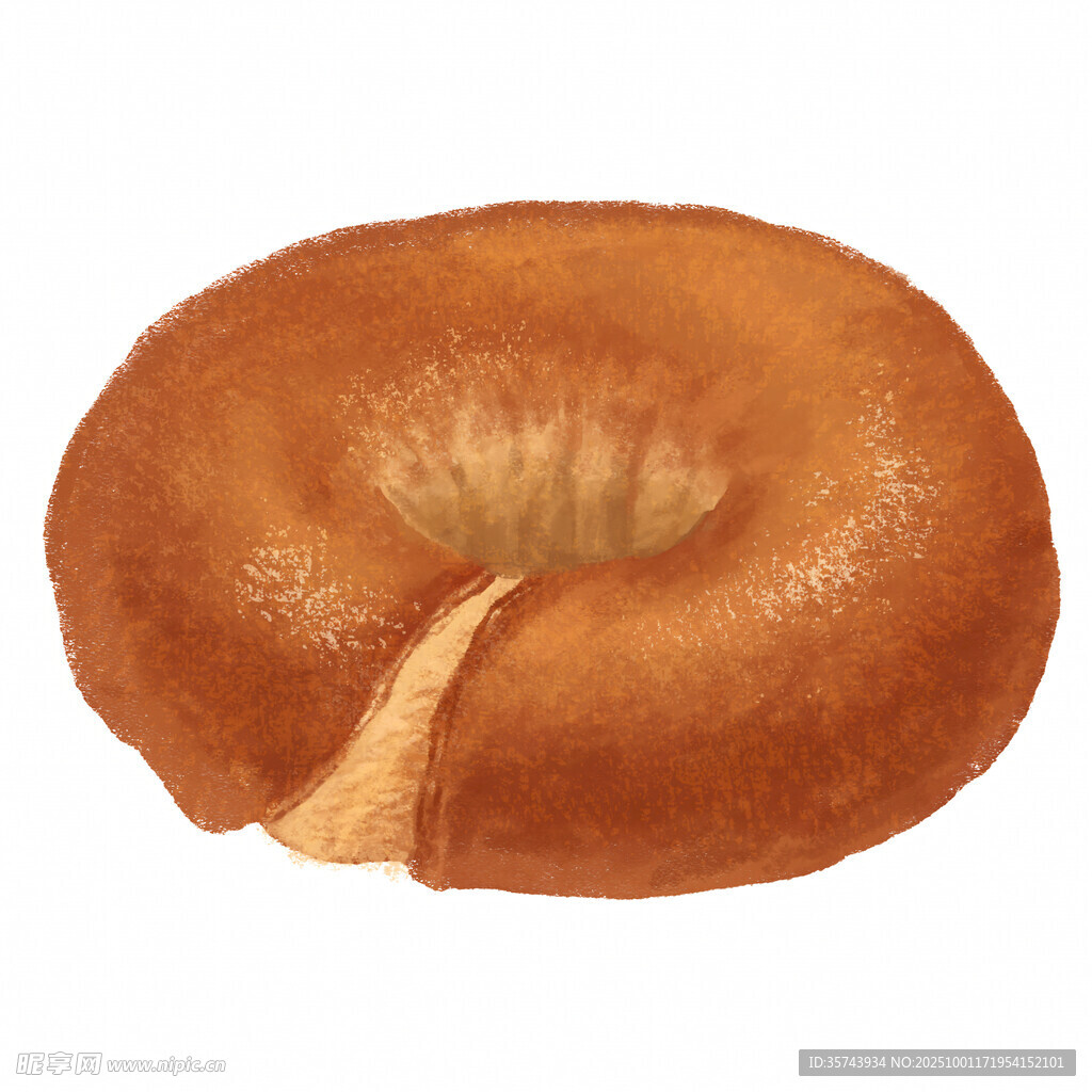 咬过一口的美味贝果