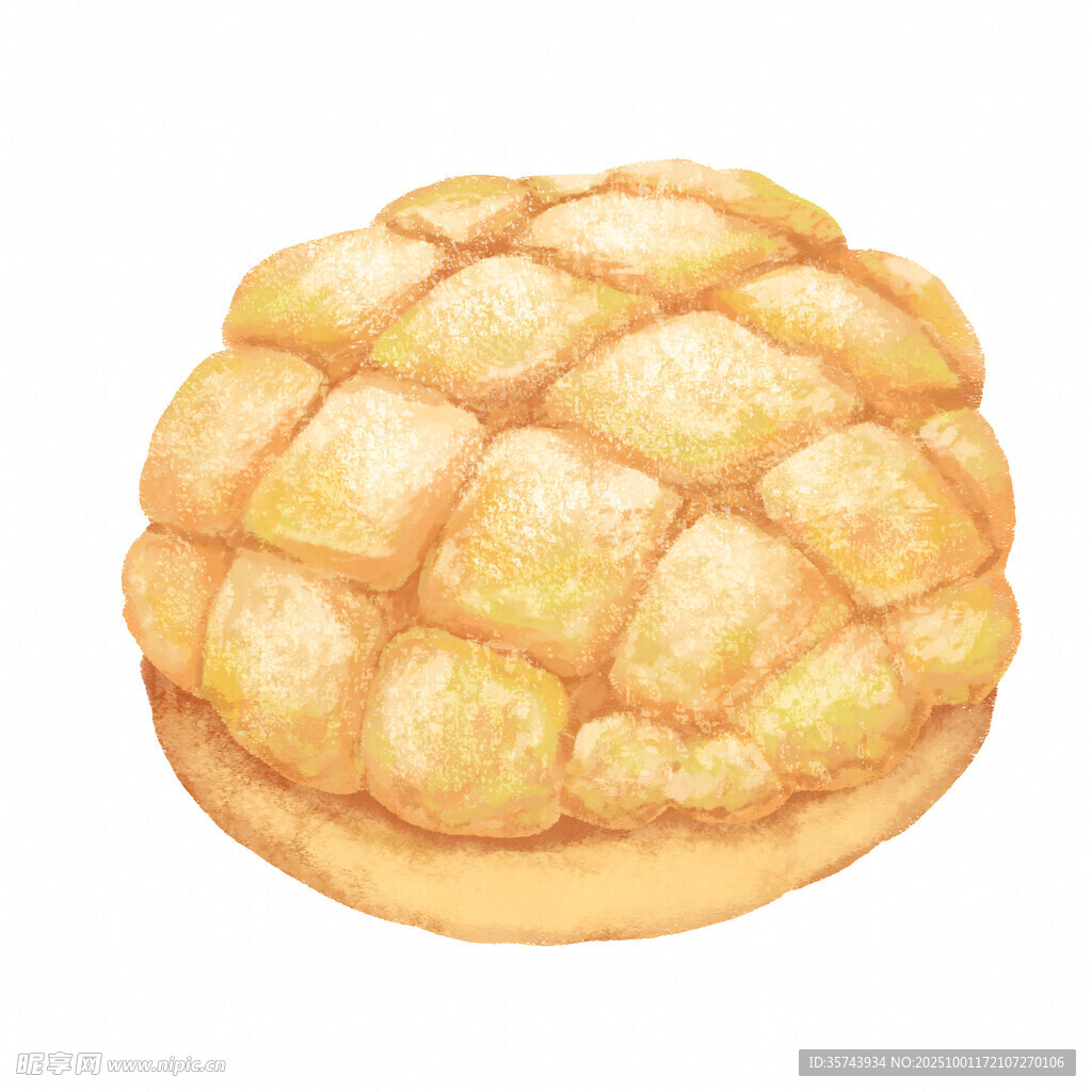 手绘美味菠萝包