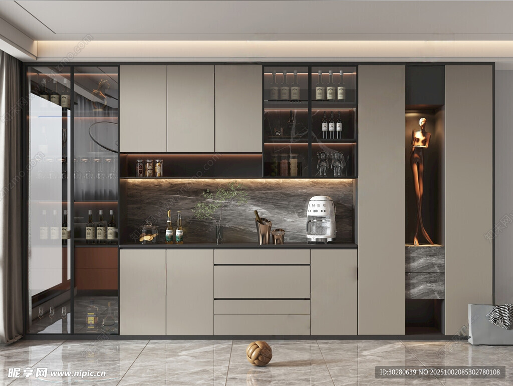 酒柜 餐边柜 玻璃柜 装饰柜 