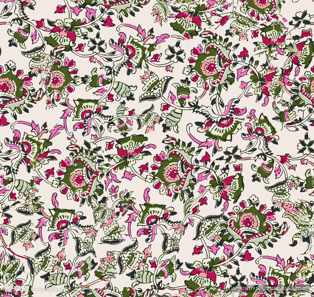 花卉图案布料纹理设计