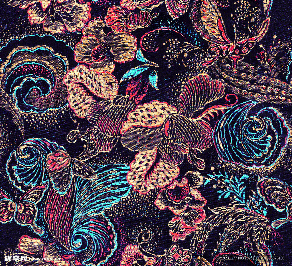 绚丽多彩的抽象花卉图案