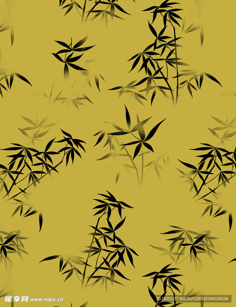 中式竹叶花纹图案背景