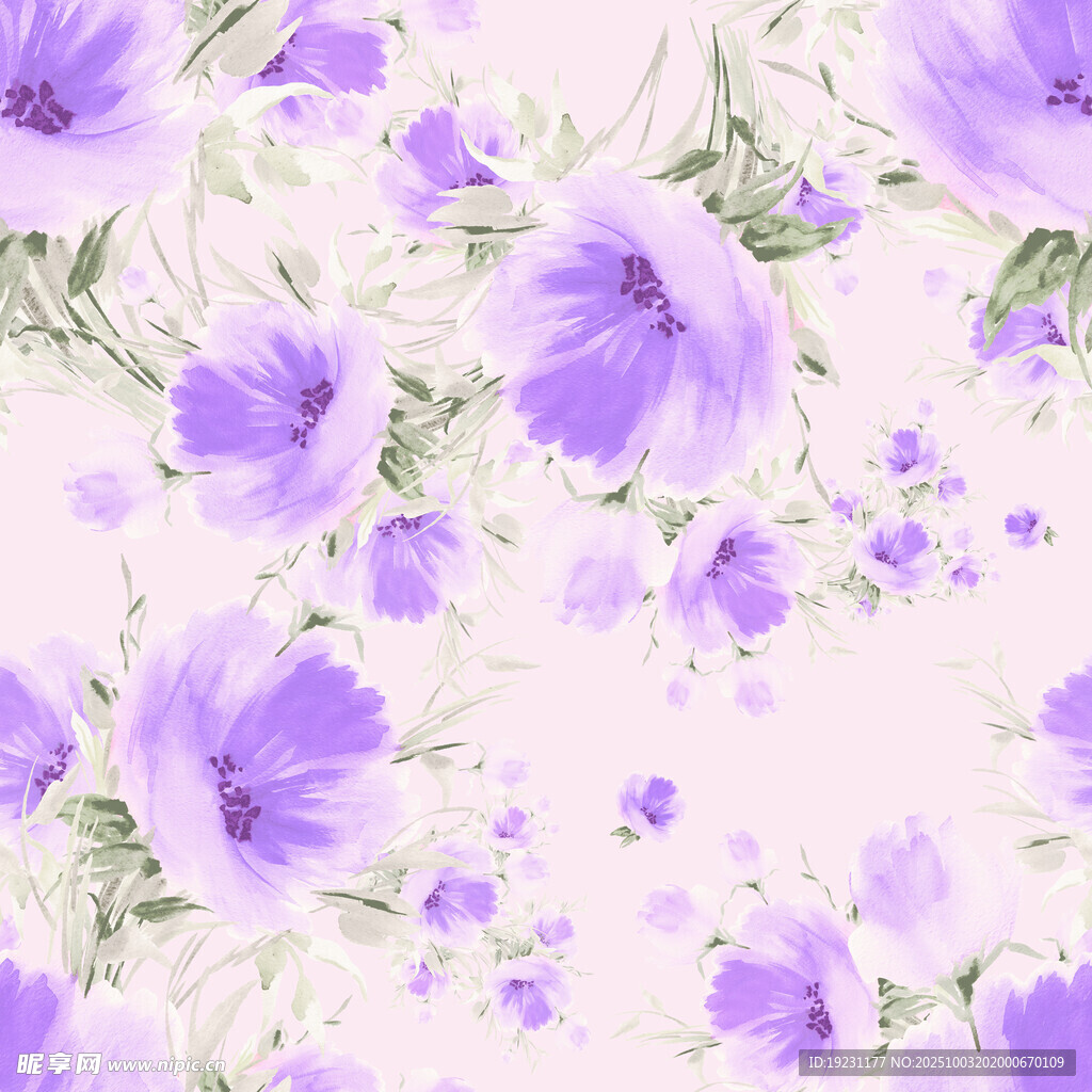 淡紫色花卉图案背景