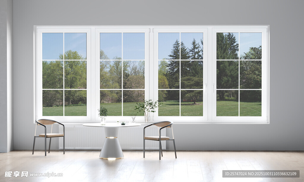 简约明亮的室内大窗景观