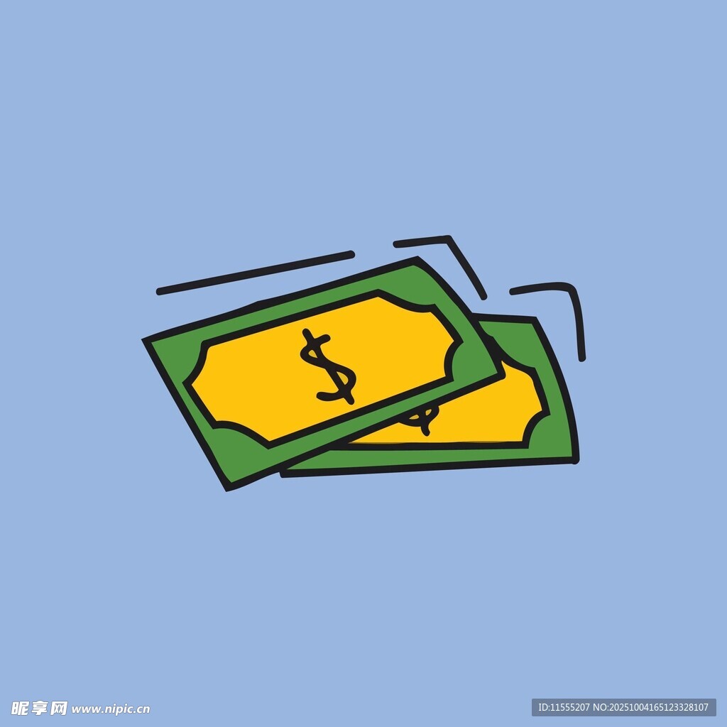 两张带美元符号的钞票