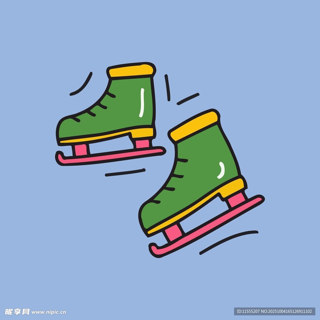 绿色卡通溜冰鞋