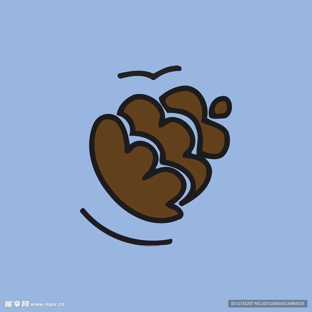 卡通风格的棕色手势图案