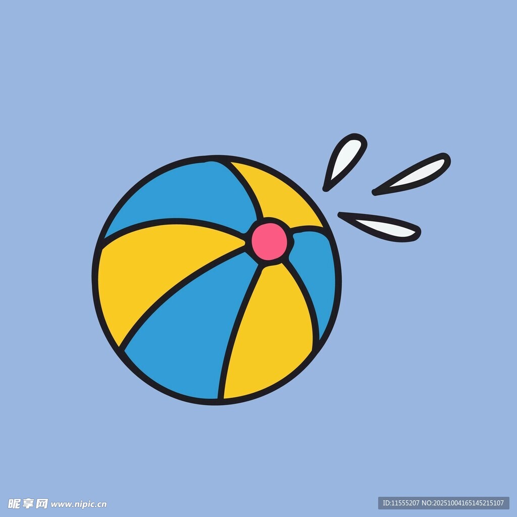 彩色沙滩球水花飞溅