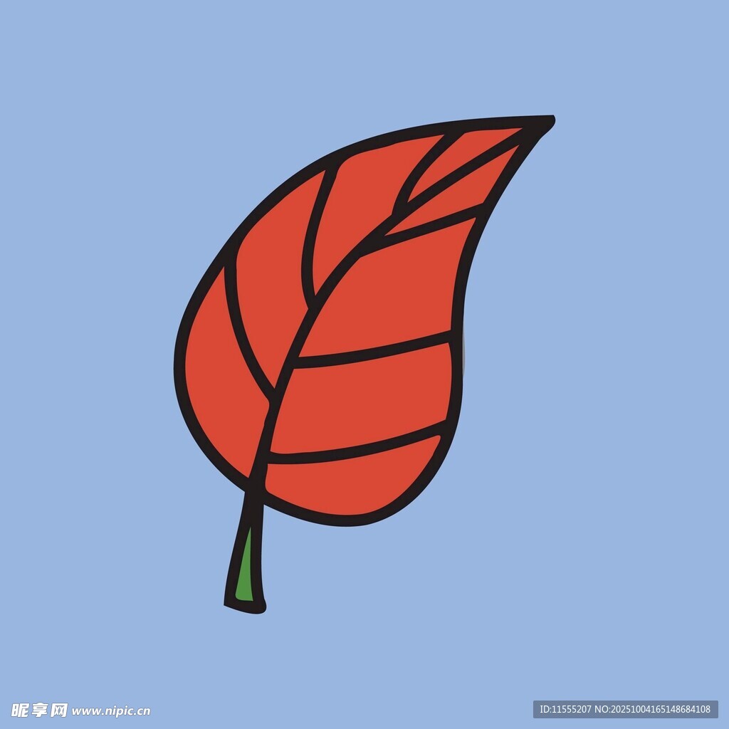 红色叶片插画