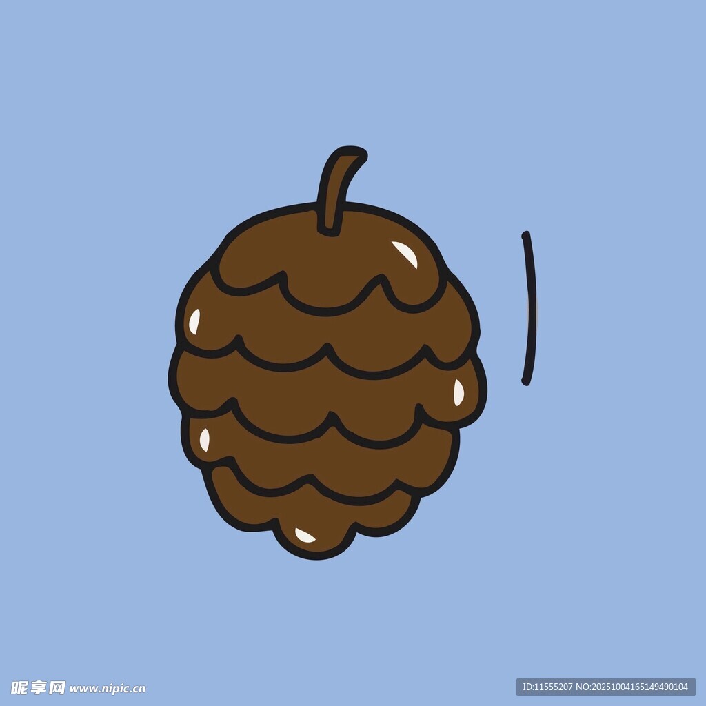 卡通松果插画