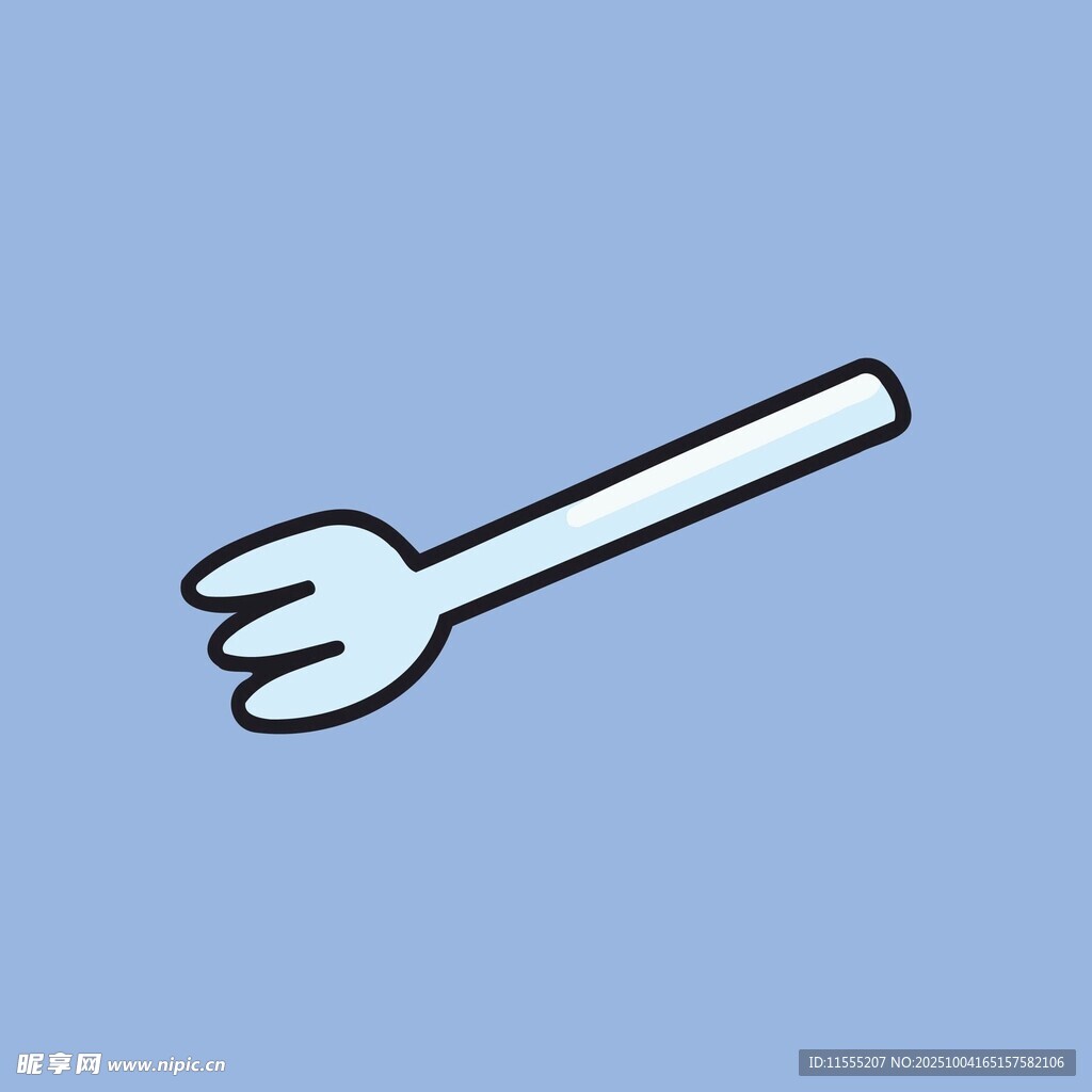 简约卡通塑料三叉餐具