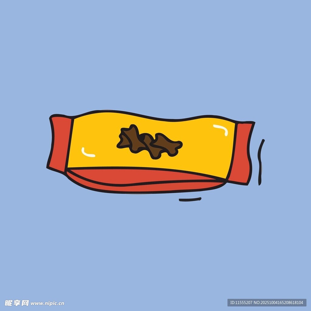 卡通风格的黄色包装袋