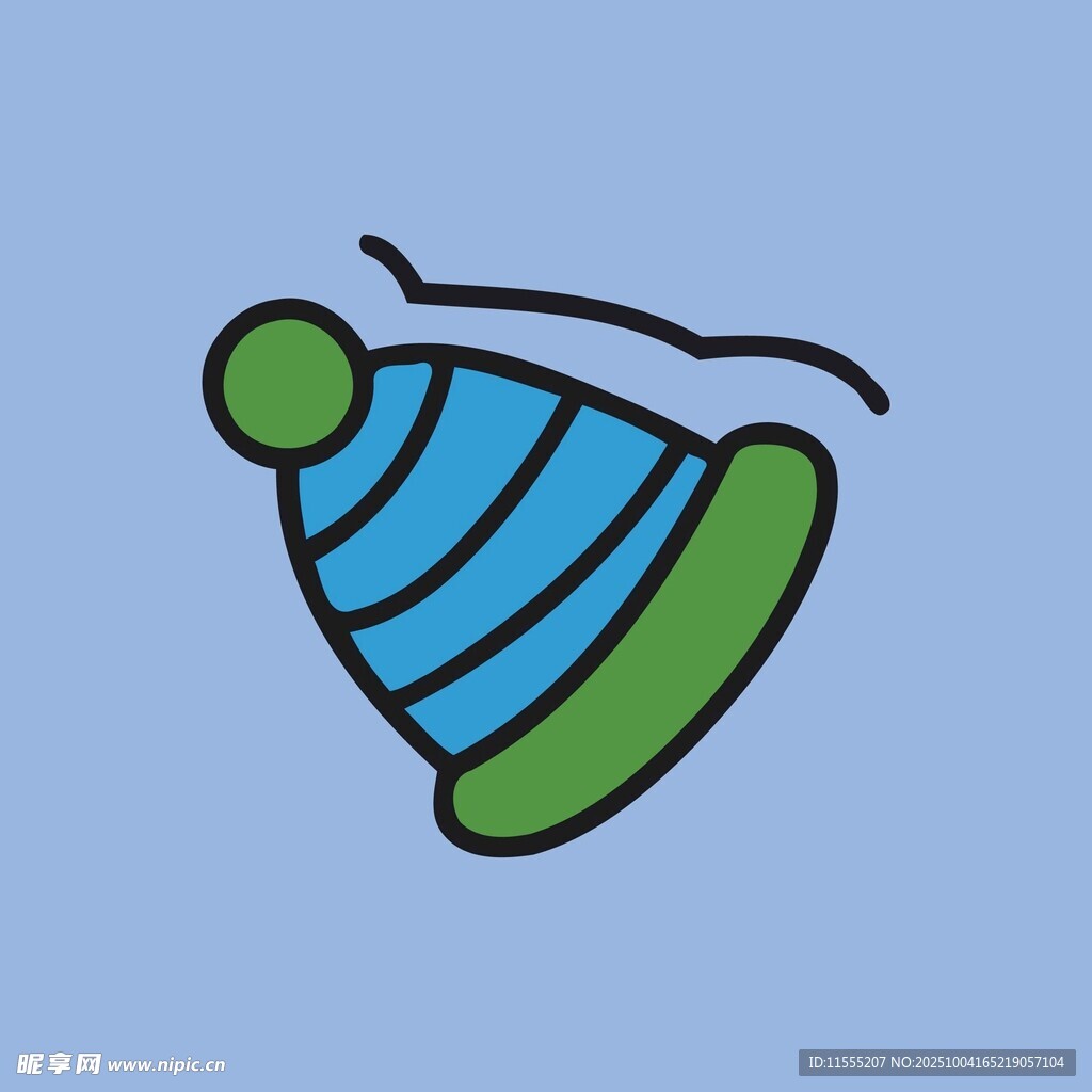 可爱条纹针织帽图标