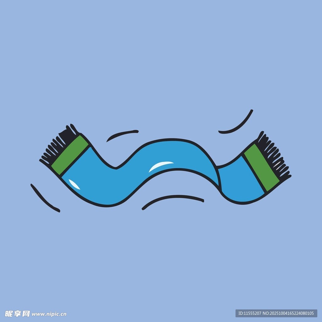 蓝色波浪状弹性带子