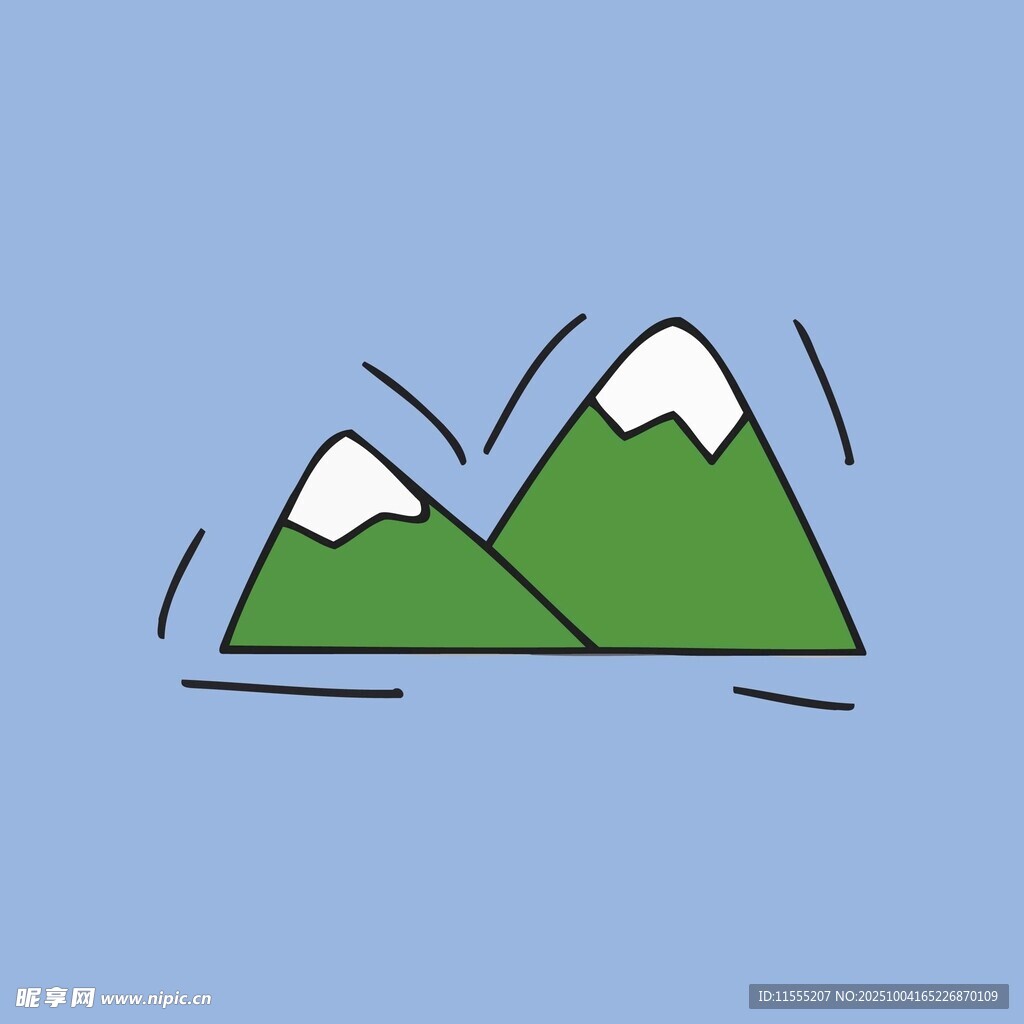 两座青山顶覆雪