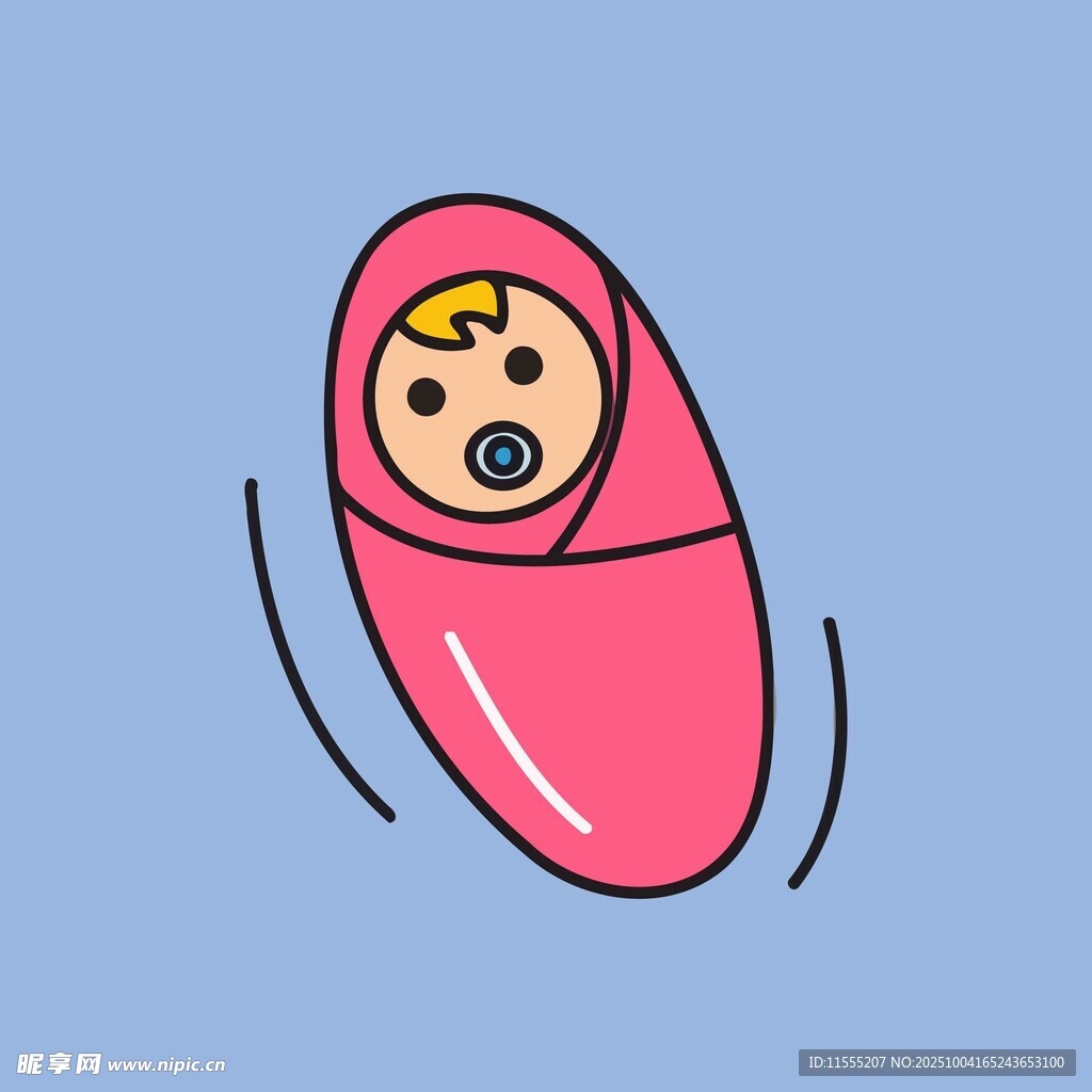 裹在襁褓中的可爱小婴儿