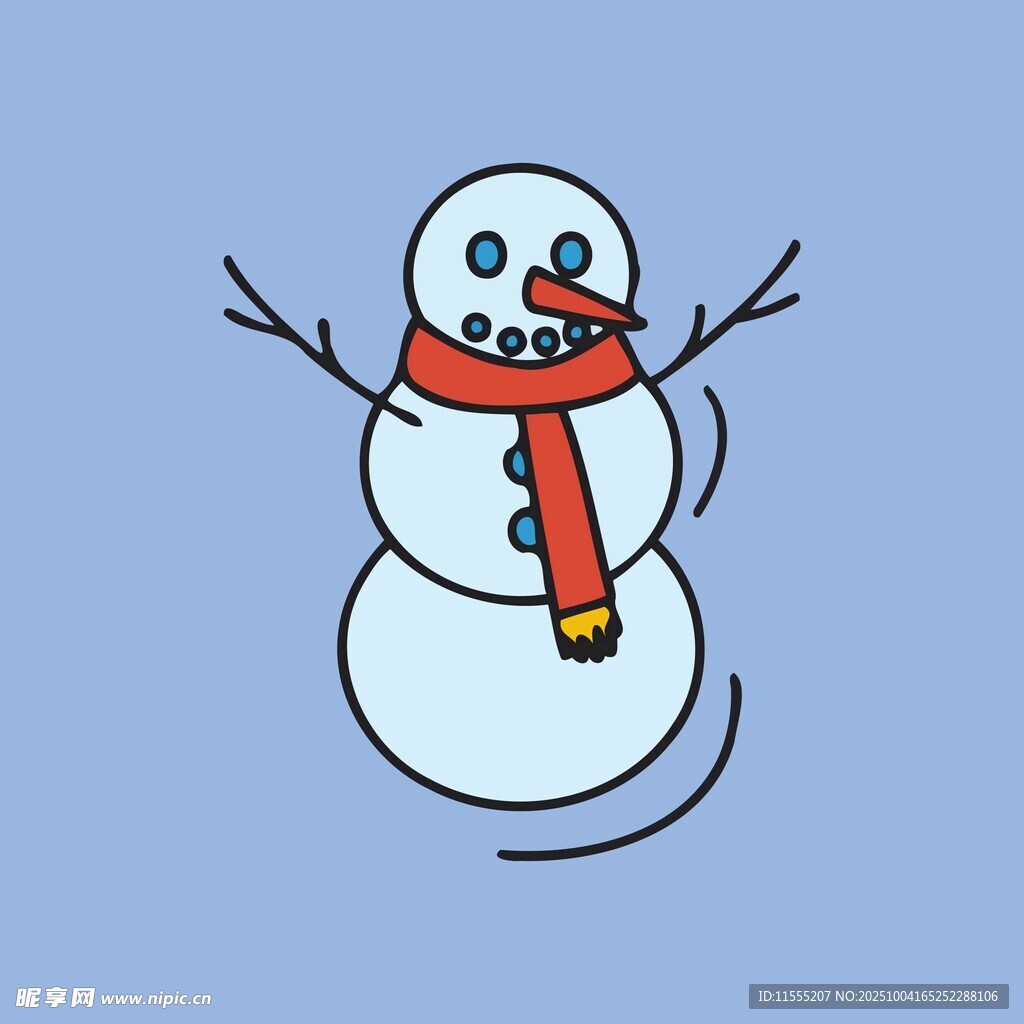 可爱雪人插画