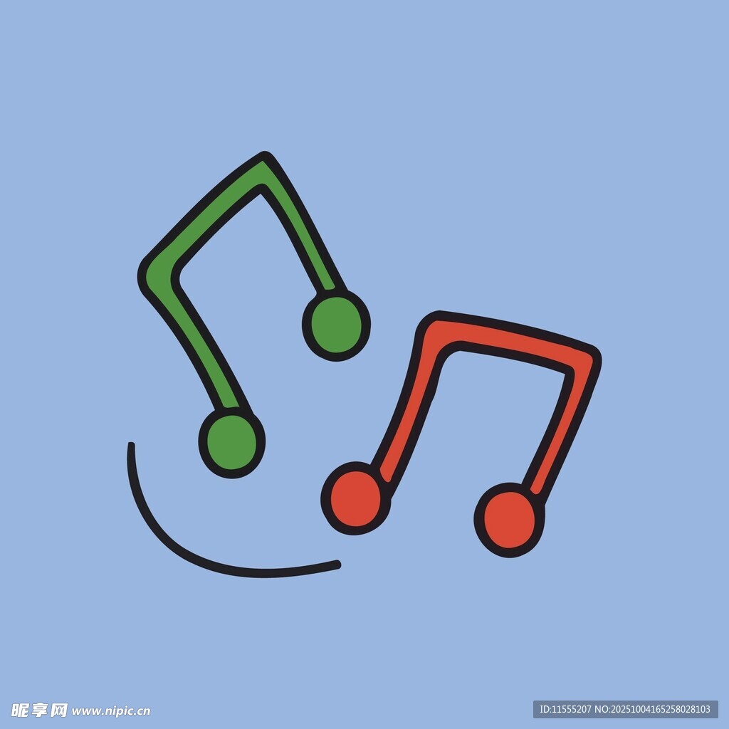 彩色音乐音符图标