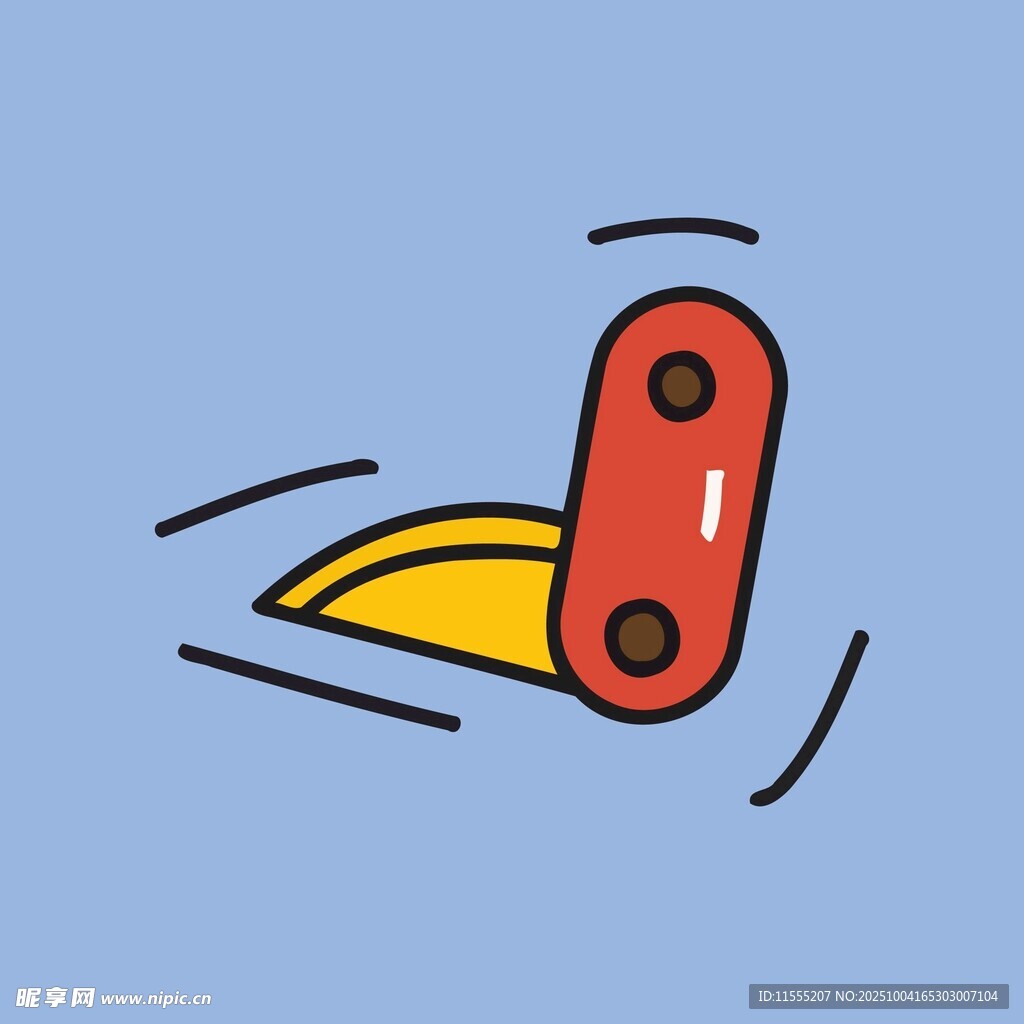 红色折叠刀展开示意