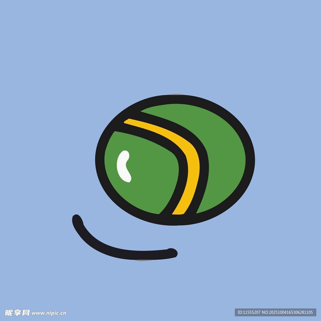 绿色条纹球图标设计