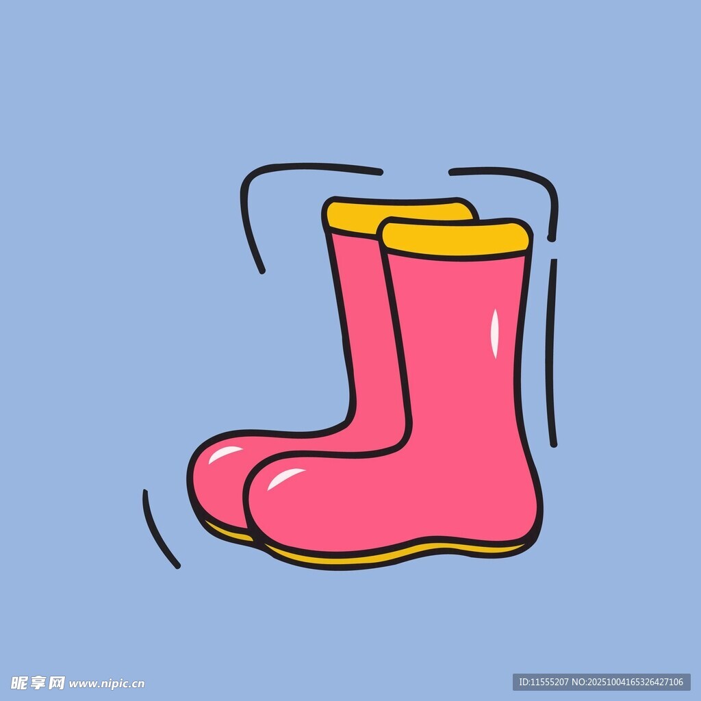粉色雨靴插画