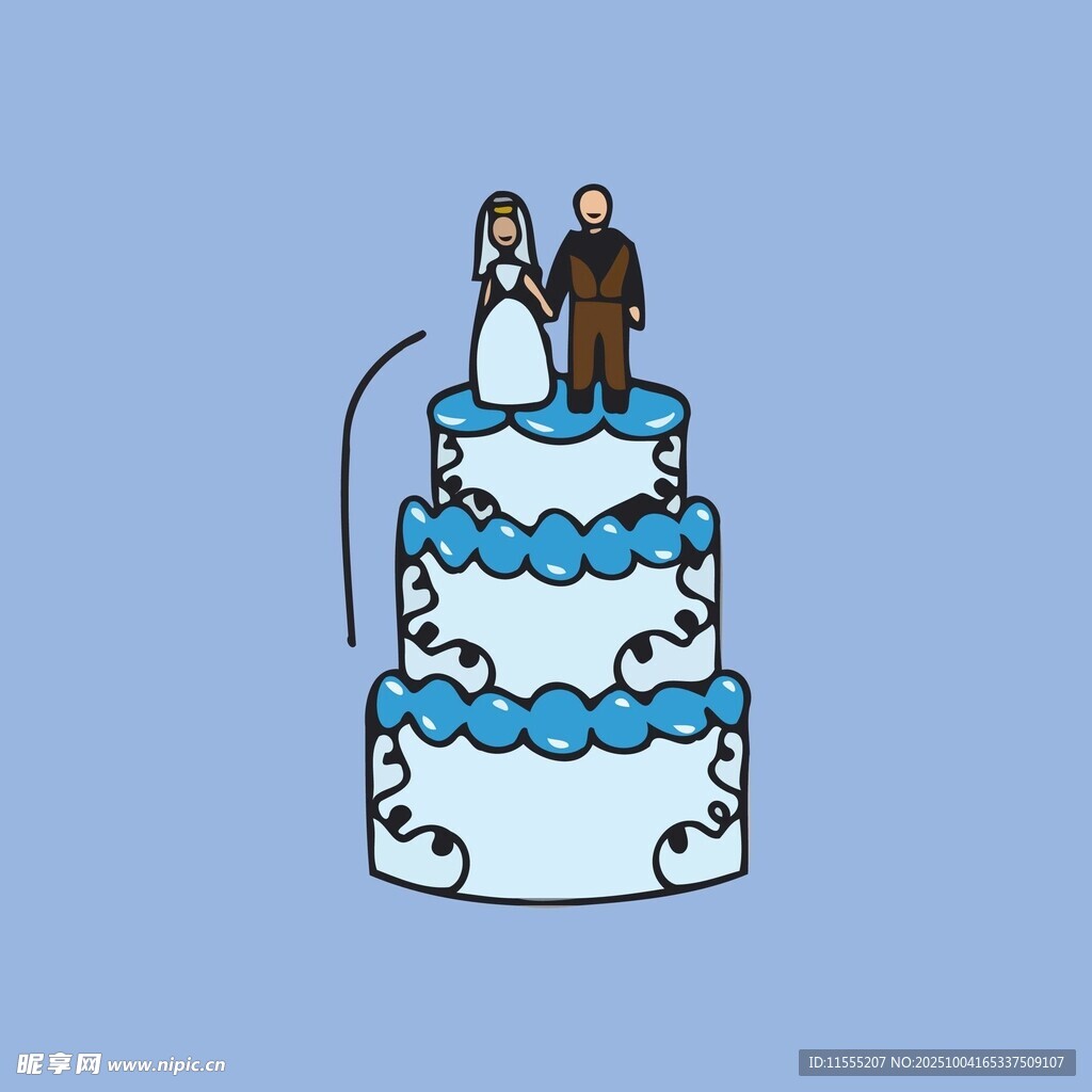 婚礼蛋糕上的新人形象