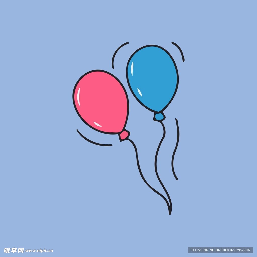 双气球插画