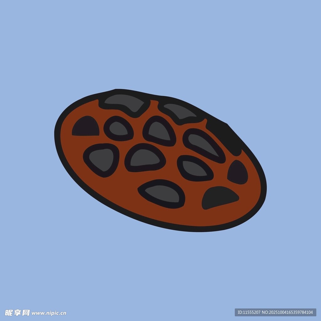 卡通风格的棕色斑点石头