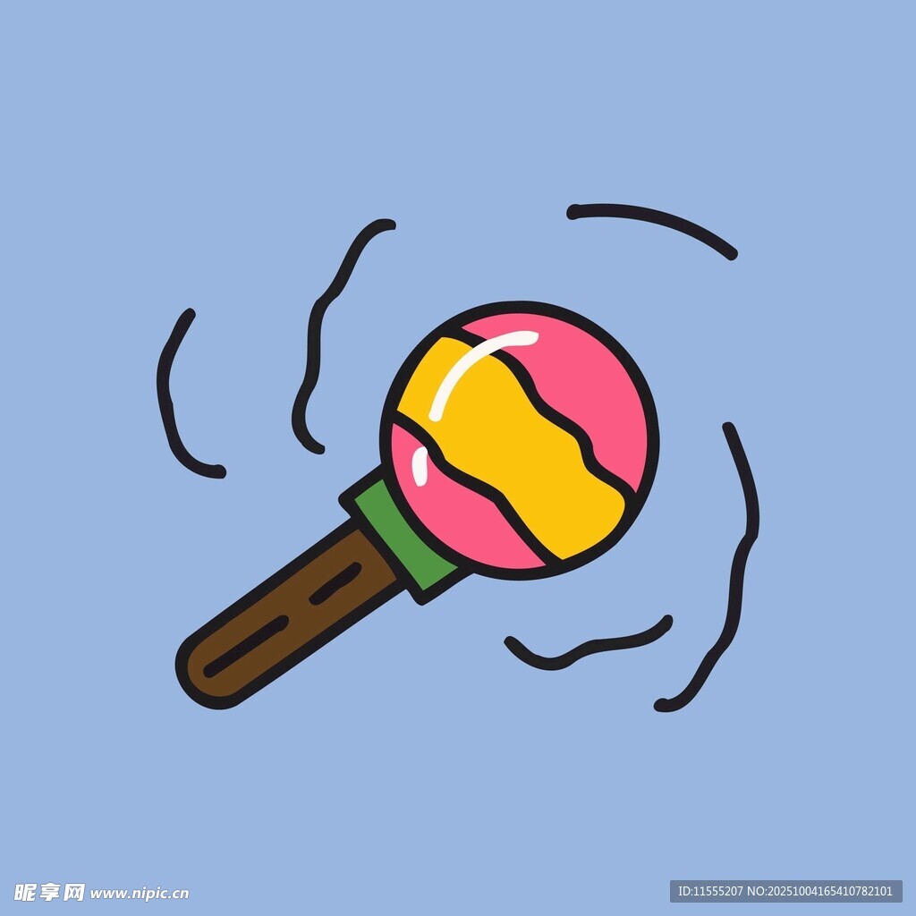 彩色拨浪鼓欢快旋转