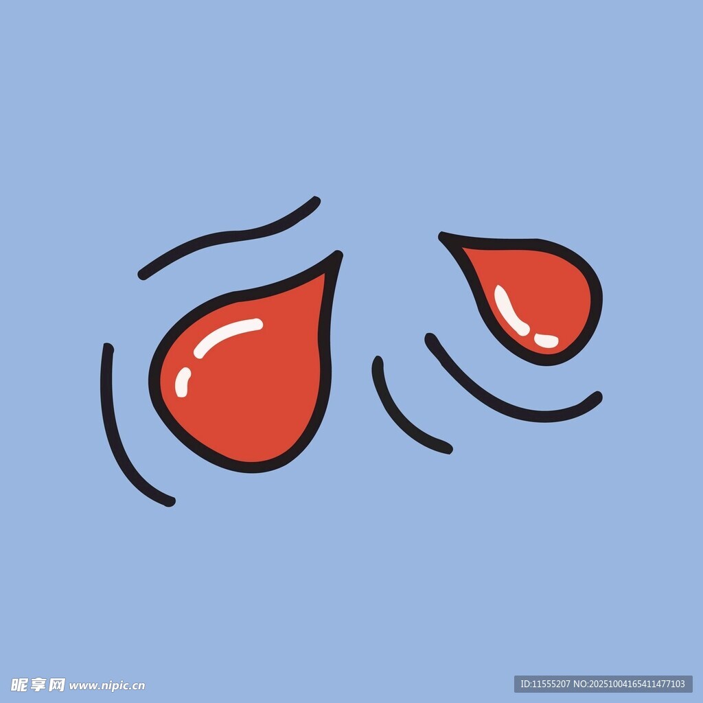 两滴红色水滴的简约图案