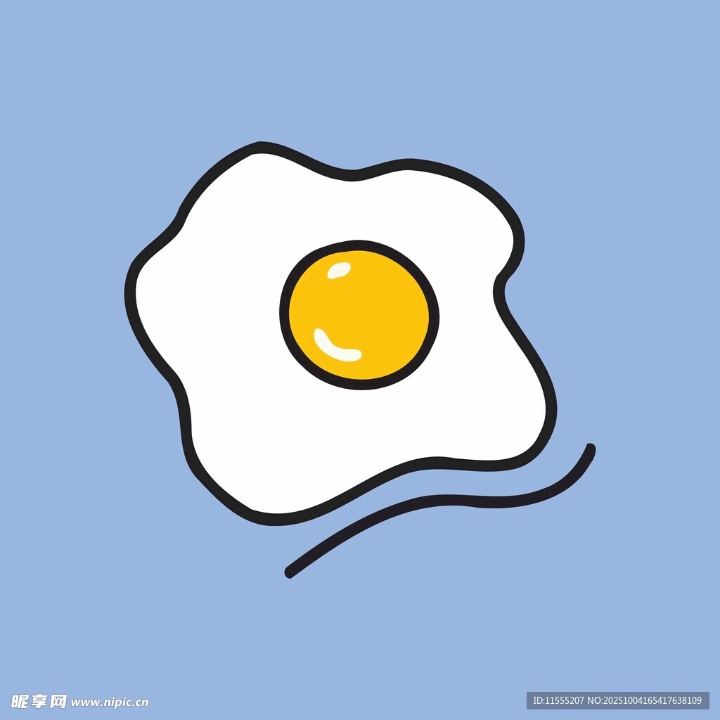 卡通风格煎蛋插画